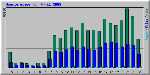 Hourly usage for April 2005
