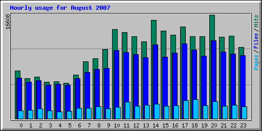 Hourly usage for August 2007
